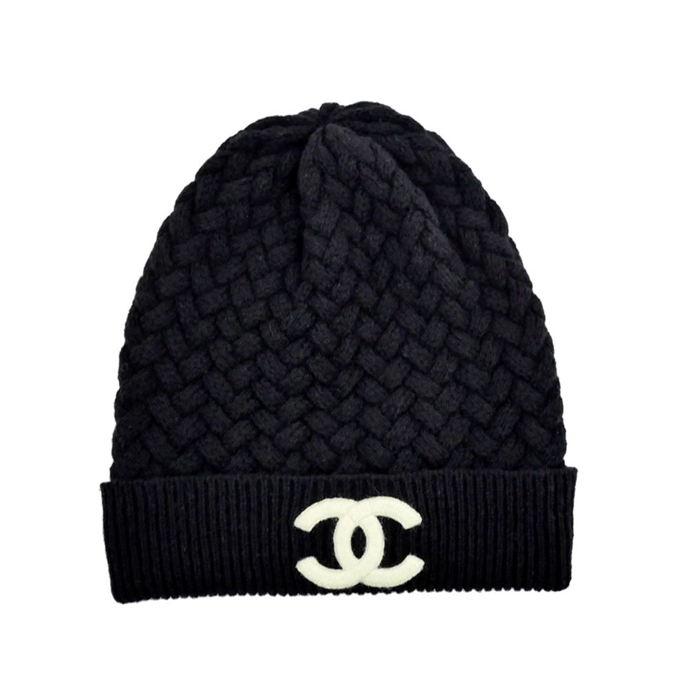 CHANEL ブラックニット帽 カシミヤ100% 完売品 正規品 シャネル CHANEL