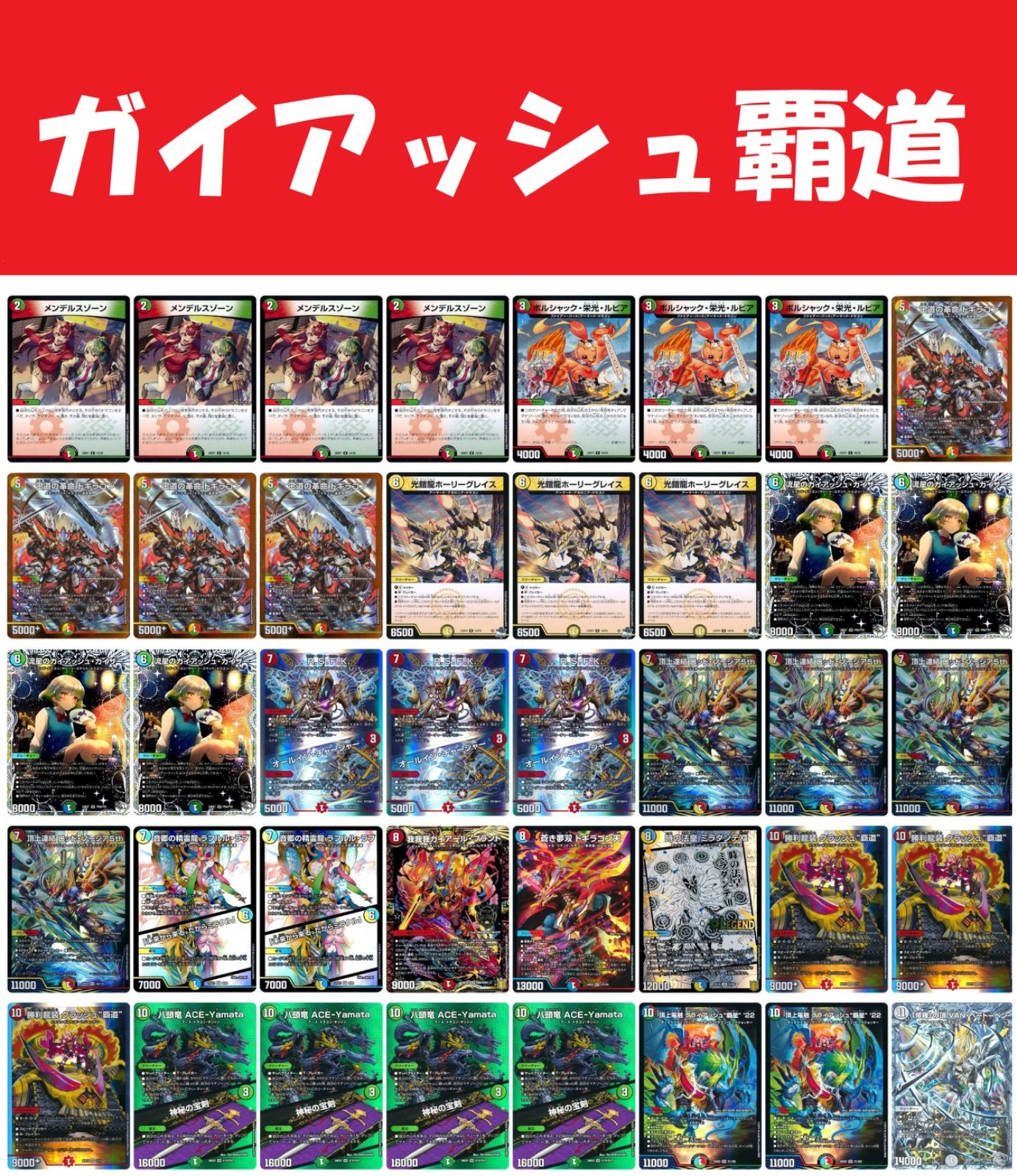 ガイアッシュ覇道 メインデッキ40枚➕調整パーツ4枚➕超次元ゾーン