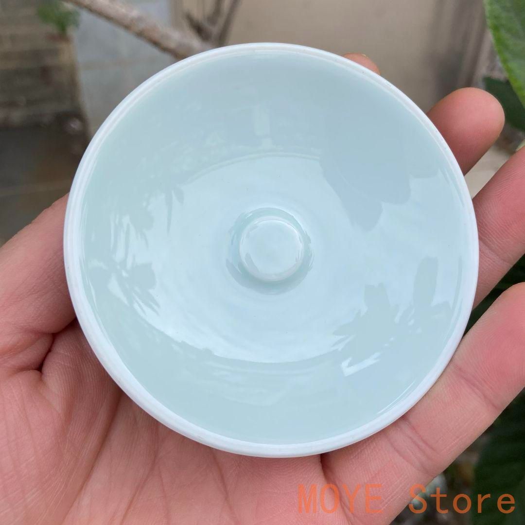 中国茶器 景徳鎮 陶磁器 青花馬蹄三才蓋碗 喜上眉梢 茶碗 煎茶器 新品