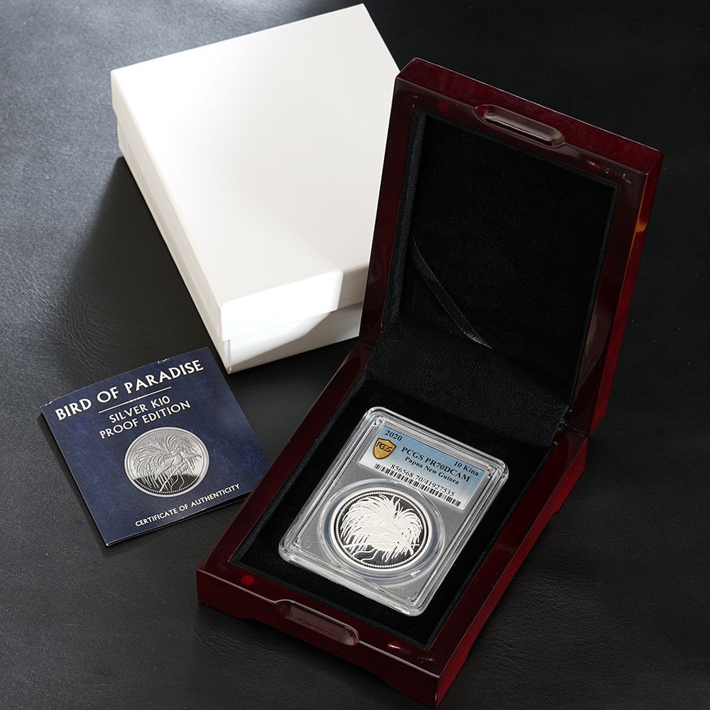 最高鑑定】2020年 パプアニューギニア 極楽鳥 1オンス プルーフ銀貨 10