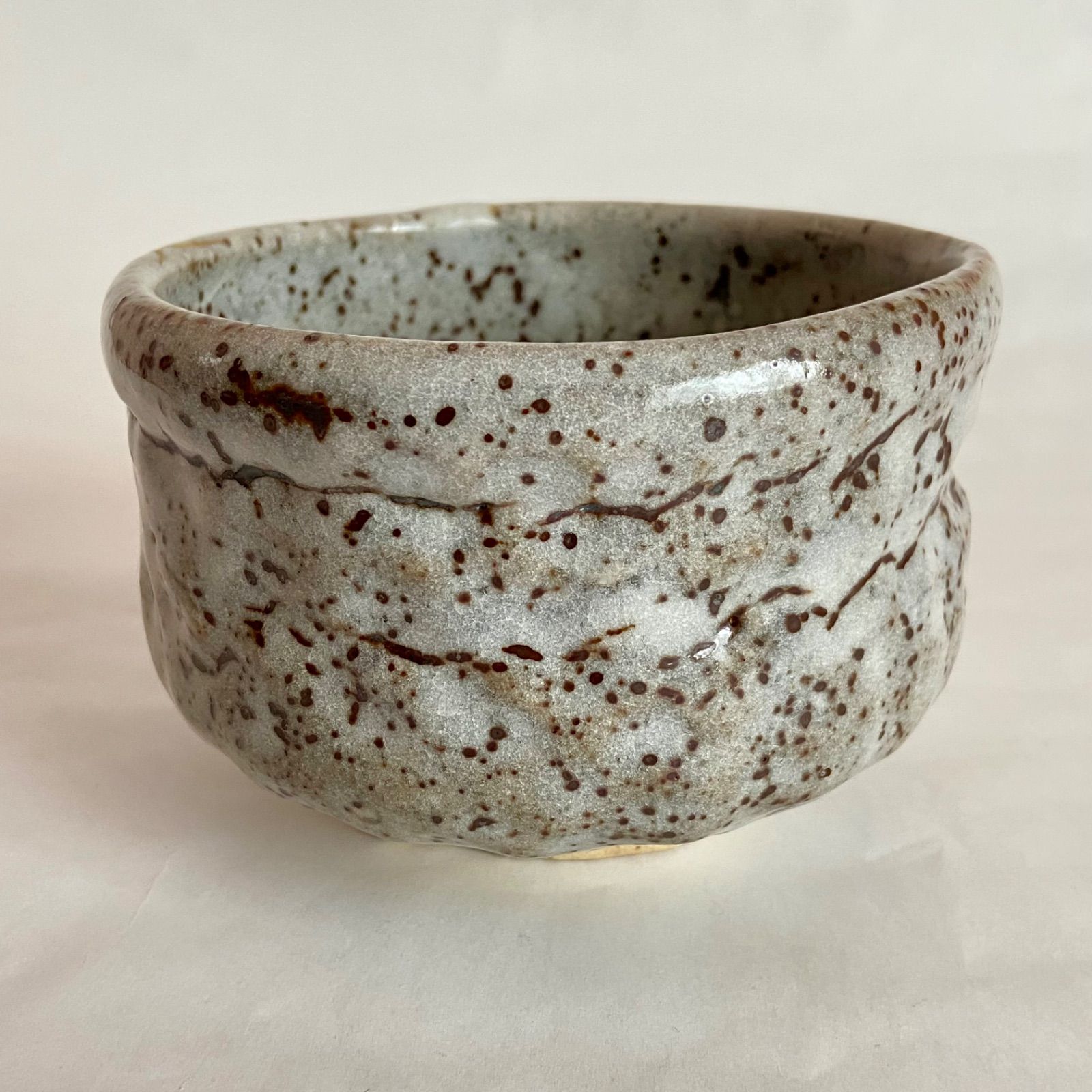 実家整理 茶道具 志野焼 鼠志野 茶碗 鼠志野茶碗 加藤光右衛門造 鵬