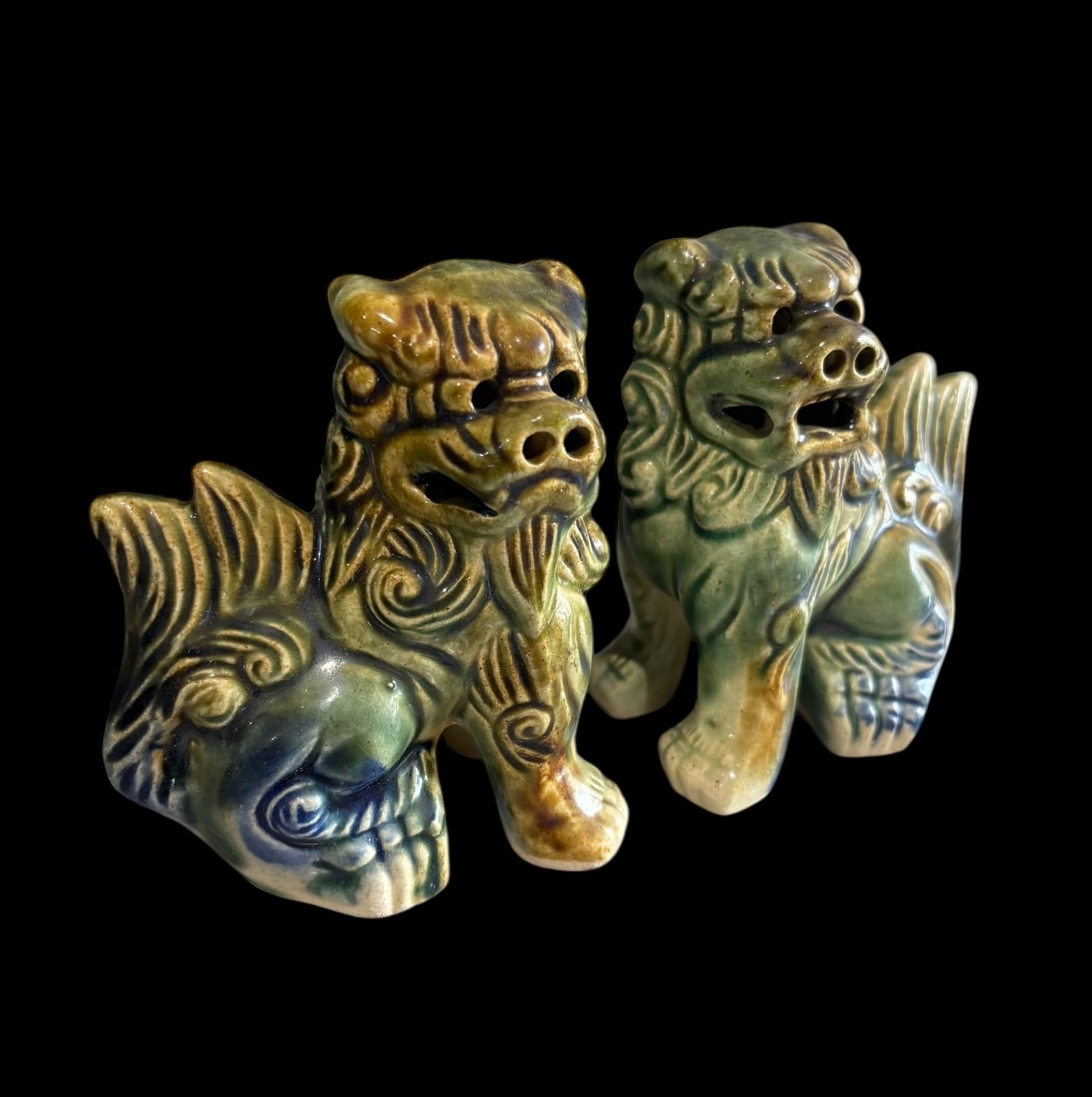 2体セット】阿吽 獅子 ペア シーサー 置物 美術品 縁起物 オブジェ