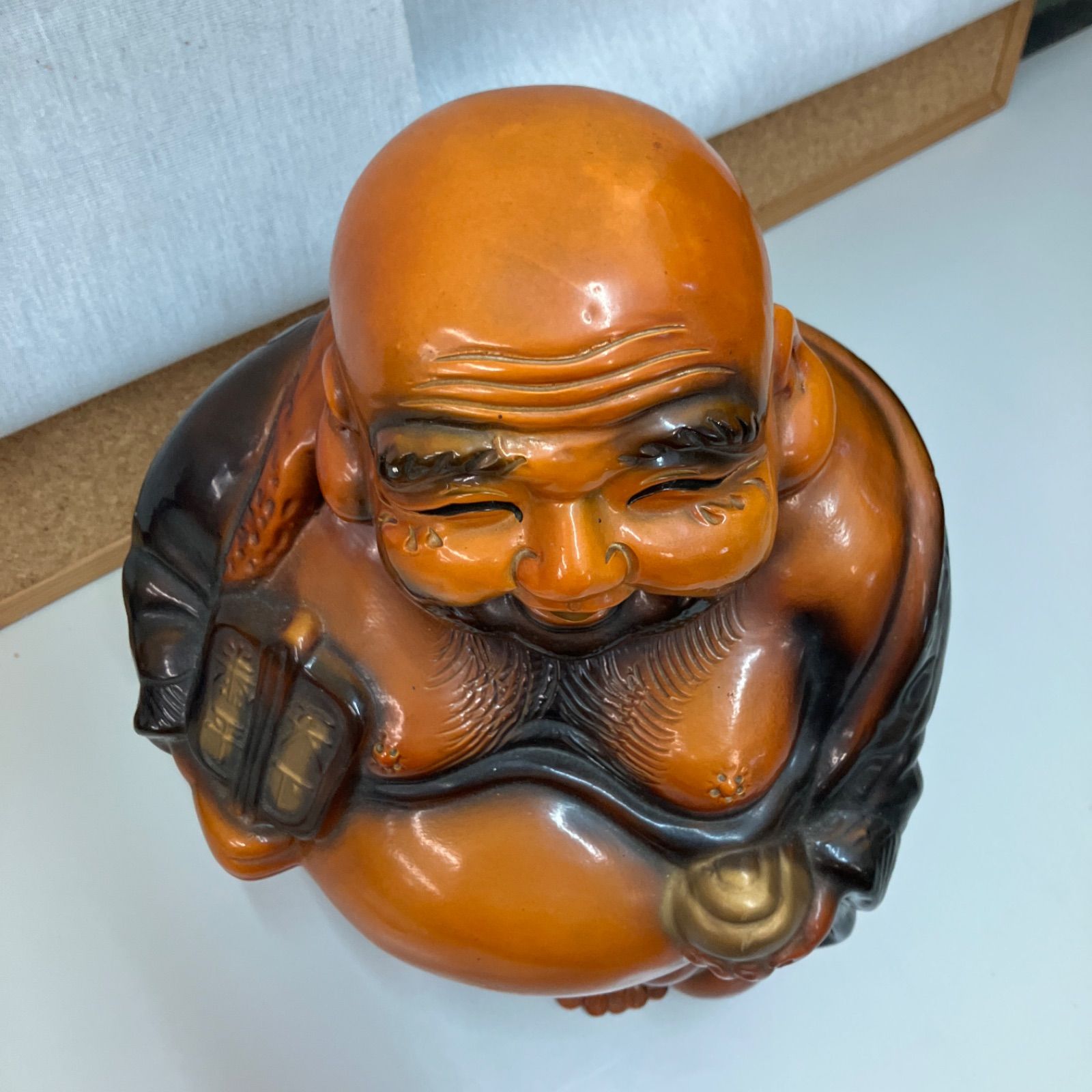 仏教美術 七福神 陶器 布袋 骨董 置物 インテリア 工芸品 美術品 A3034