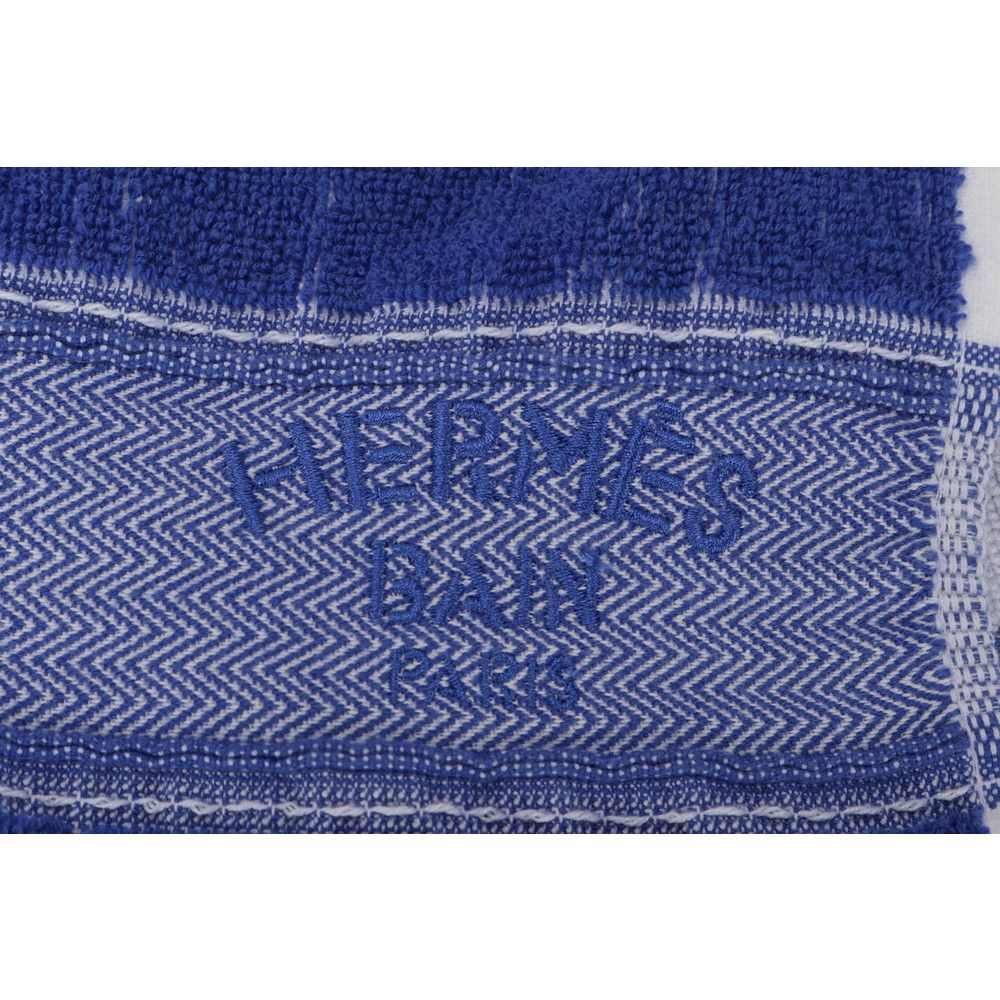 美品 エルメス タグ付 安い ビーチタオル バスタオル パイル地 ドット