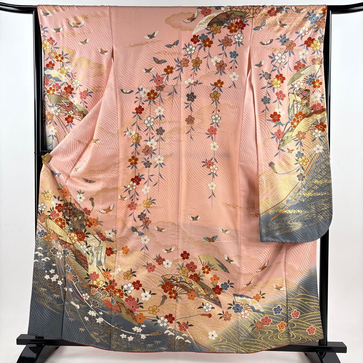 要事前確認 振袖 正絹 裄68.5 身丈170 パールトン 3355rym 振袖 身丈