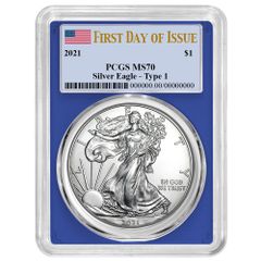2021年 1ドル タイプ1 アメリカン シルバー イーグル PCGS MS70 FDOI