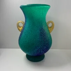 岩田久利 金彩 花瓶 花器 フラワーベース 高さ22cm 赤 青 岩田久利