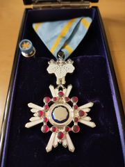 極美品】瑞宝双光章（旧勲五等瑞宝章）略綬 共箱付 完品 勲章 徽章