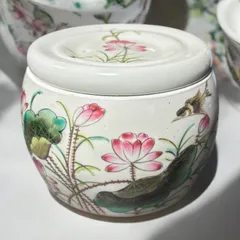 中国粉彩花卉紋筆入同治年製送料込み0814