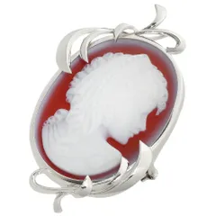 値下￥26000→23000ベストサイズ鼈甲枠カメオブローチペンダント