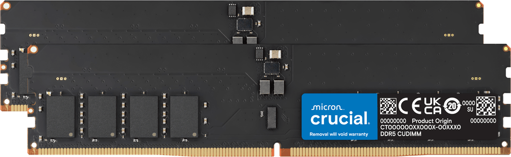 Crucial 64GB Kit (32GBx2) DDR5-6400 CUDIMM | CT2K32G64C52CU5