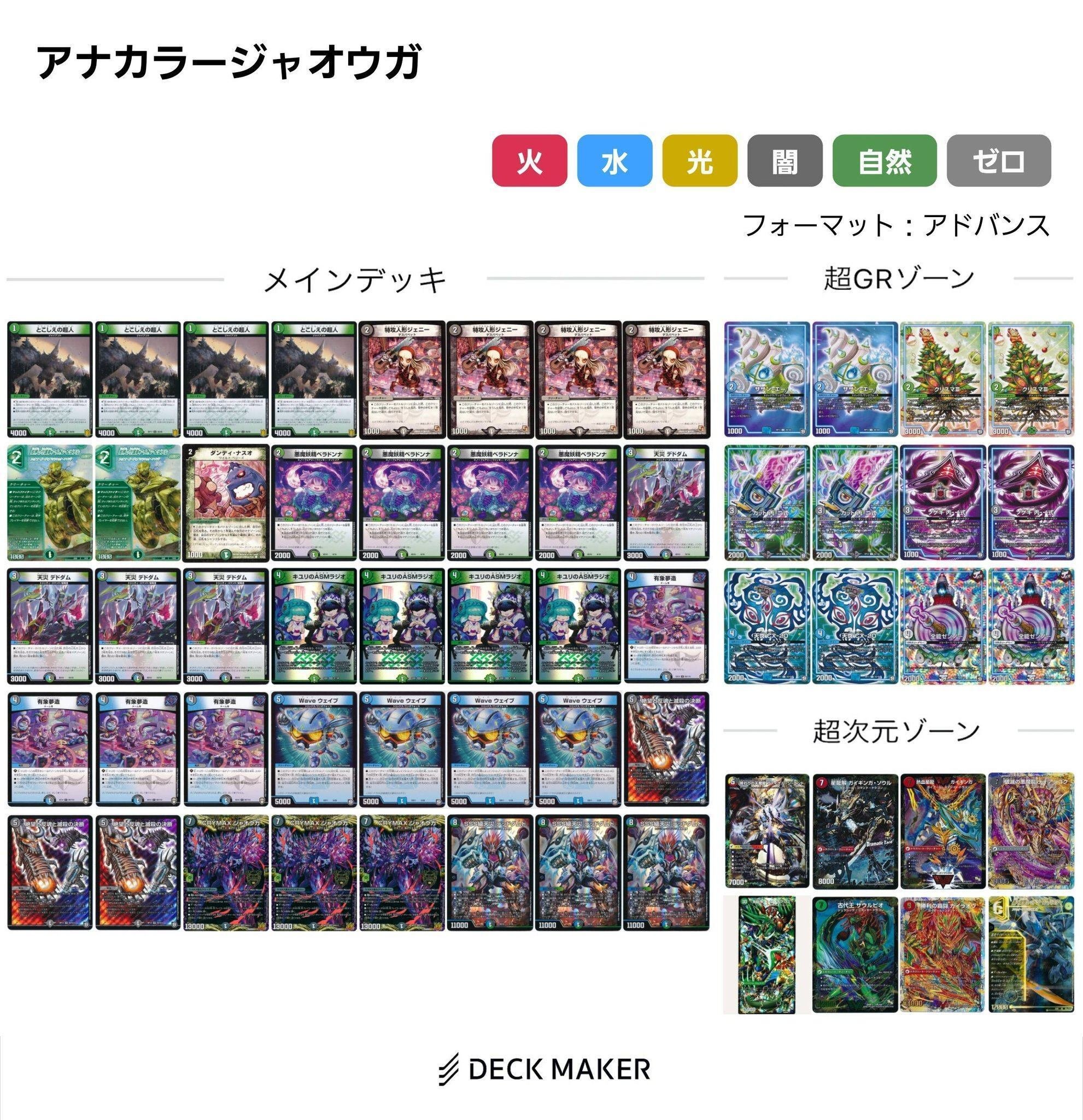 デュエマ CS優勝 高レート アナカラージャオウガ デッキ デュエマ CS