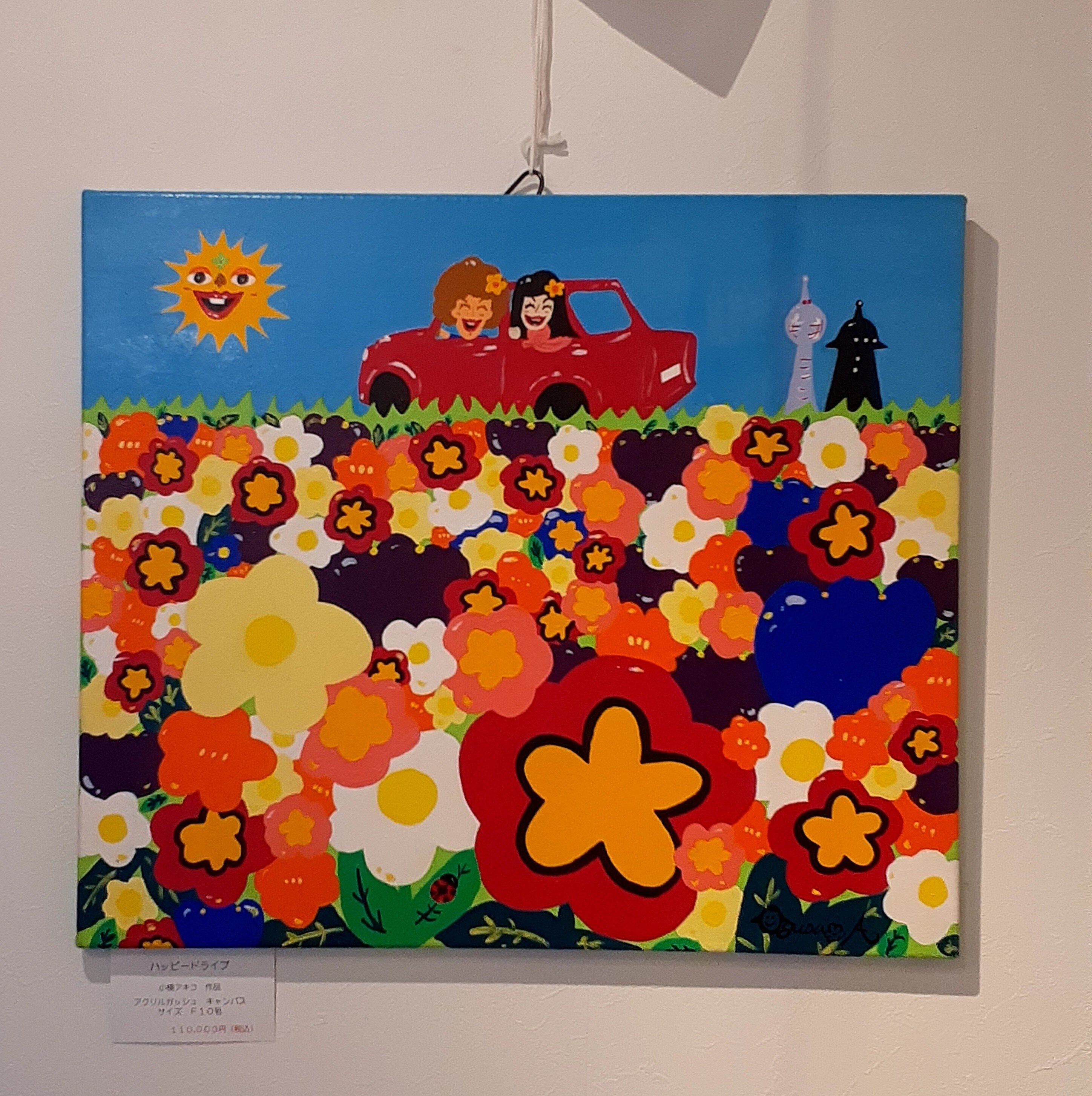 パリの窓から画家小楠アキコ作品アクリル絵の具F10号キャンバス