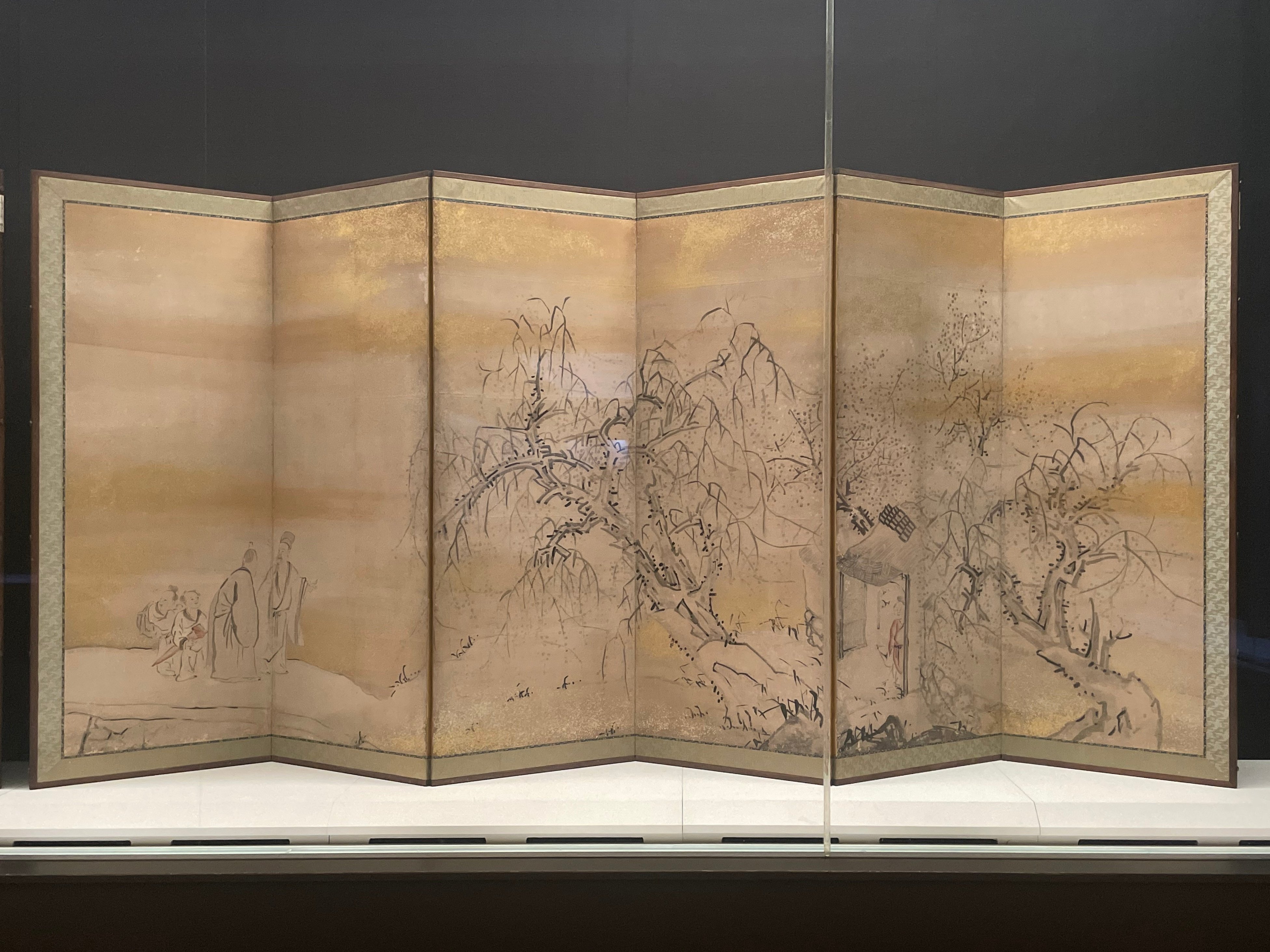 古画狩野派 紙本 楼閣山水図 59.5.5日 認定番号5014 合箱 古画狩野派