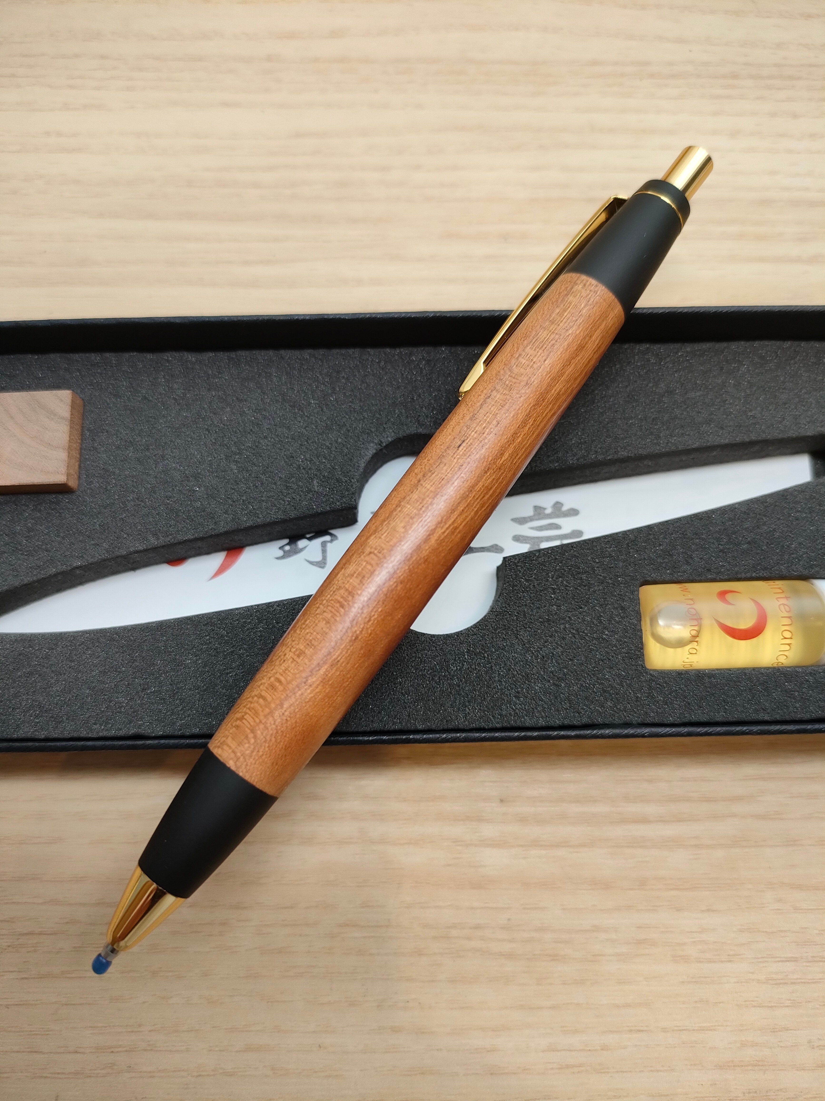 野原工芸／固定式口金】マーブルウッド シャープペンシル（旧型