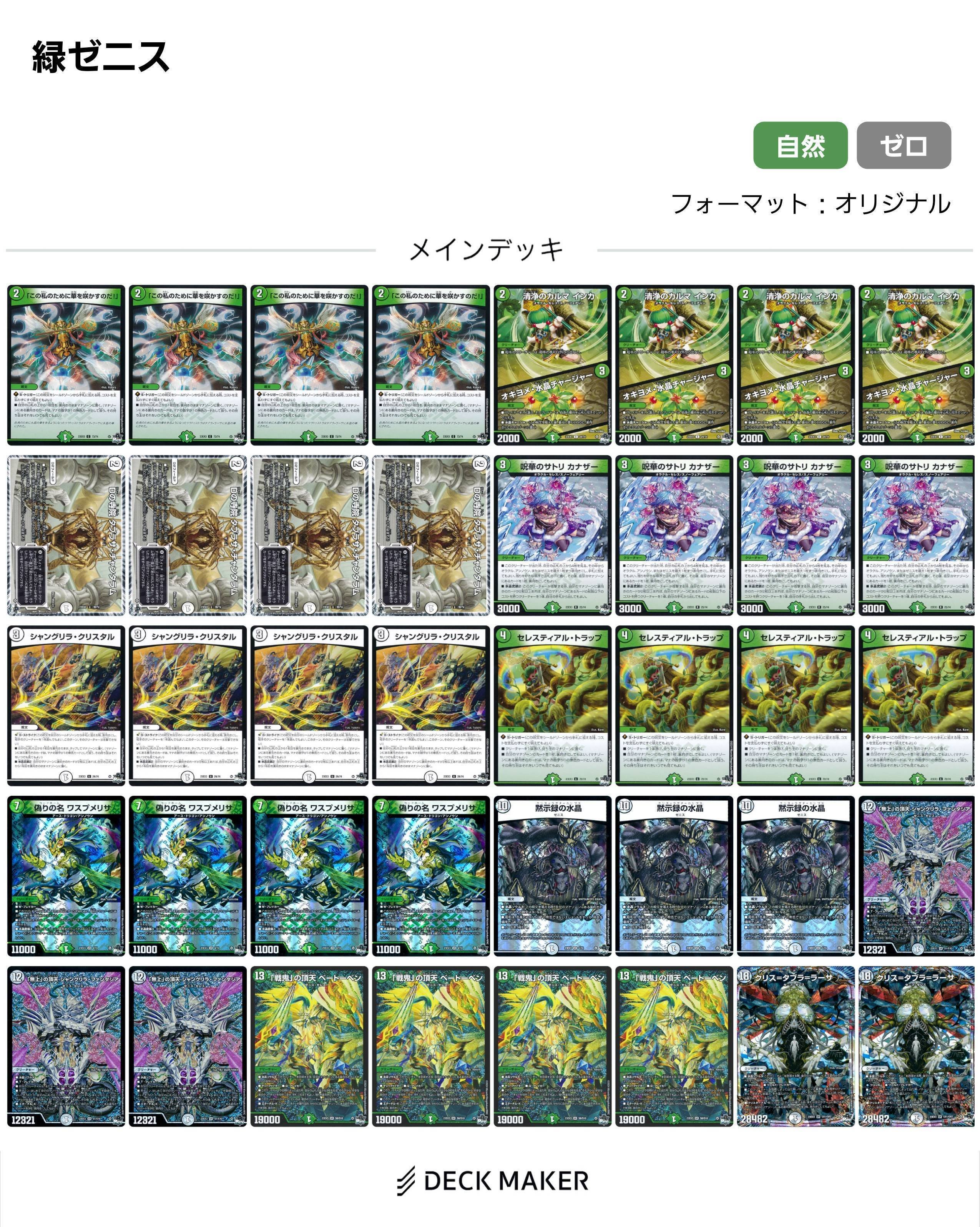 新環境オススメ】零単ゼニス 緑零ゼニス 黒緑ゼニス デッキパーツ