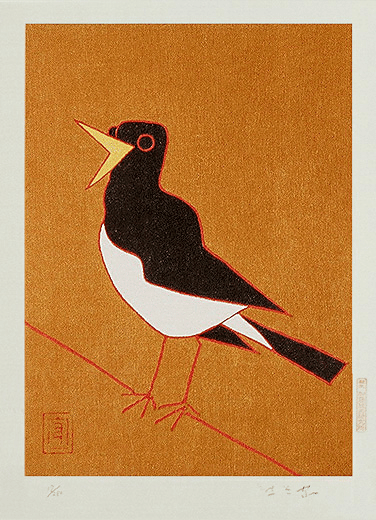 絵画 クマガイモリカズ 油彩 お盆 鳥 クマガイモリカズ 油絵 お盆 鳥