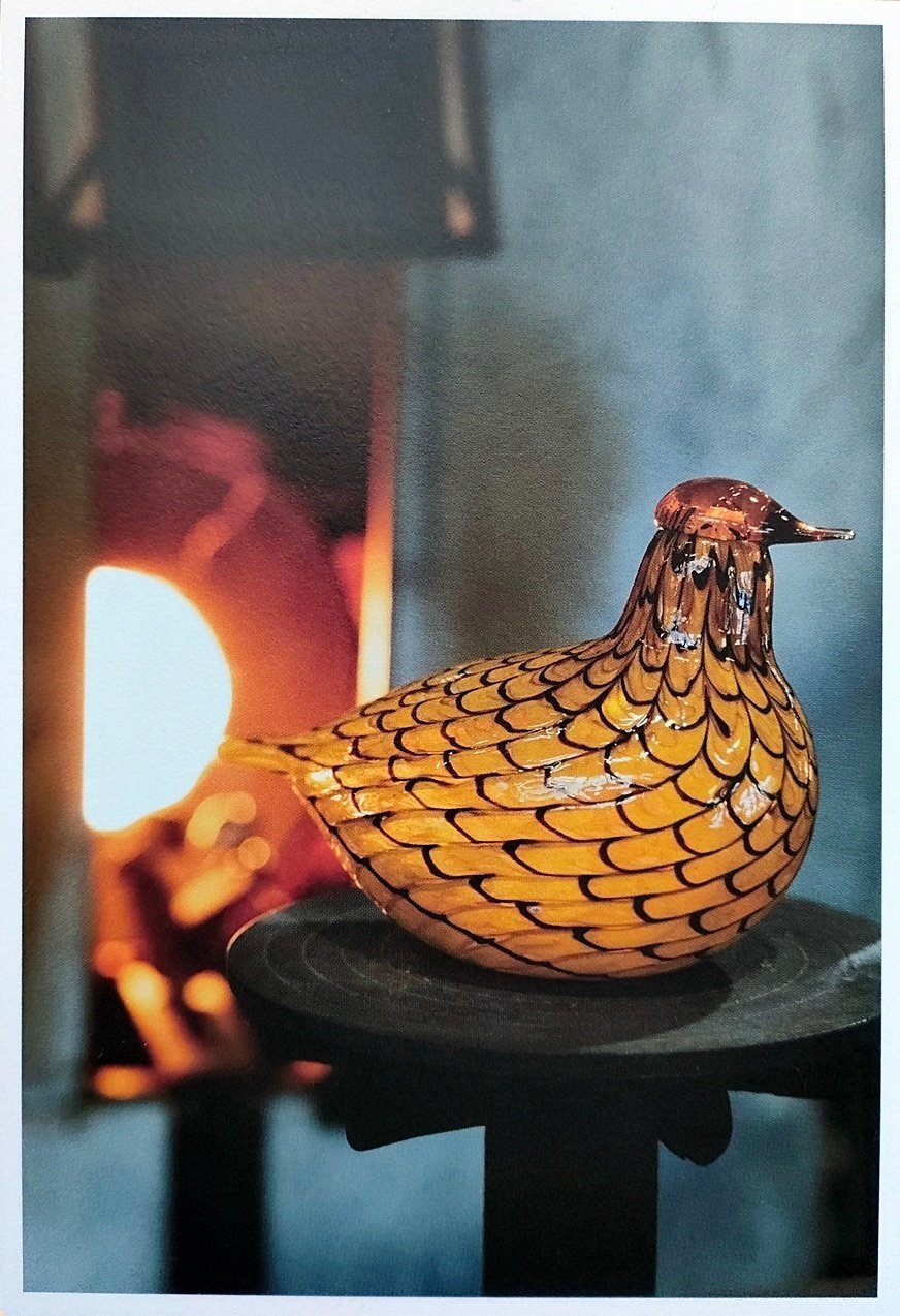 フィンランドの偉大なガラス作家オイバトイッカ作 雷鳥のガラス