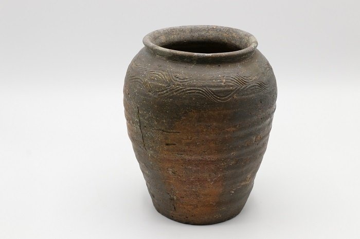 委託HK◇桃山時代 古備前四耳長壷 「ト」窯印肩に有 桂又三郎極