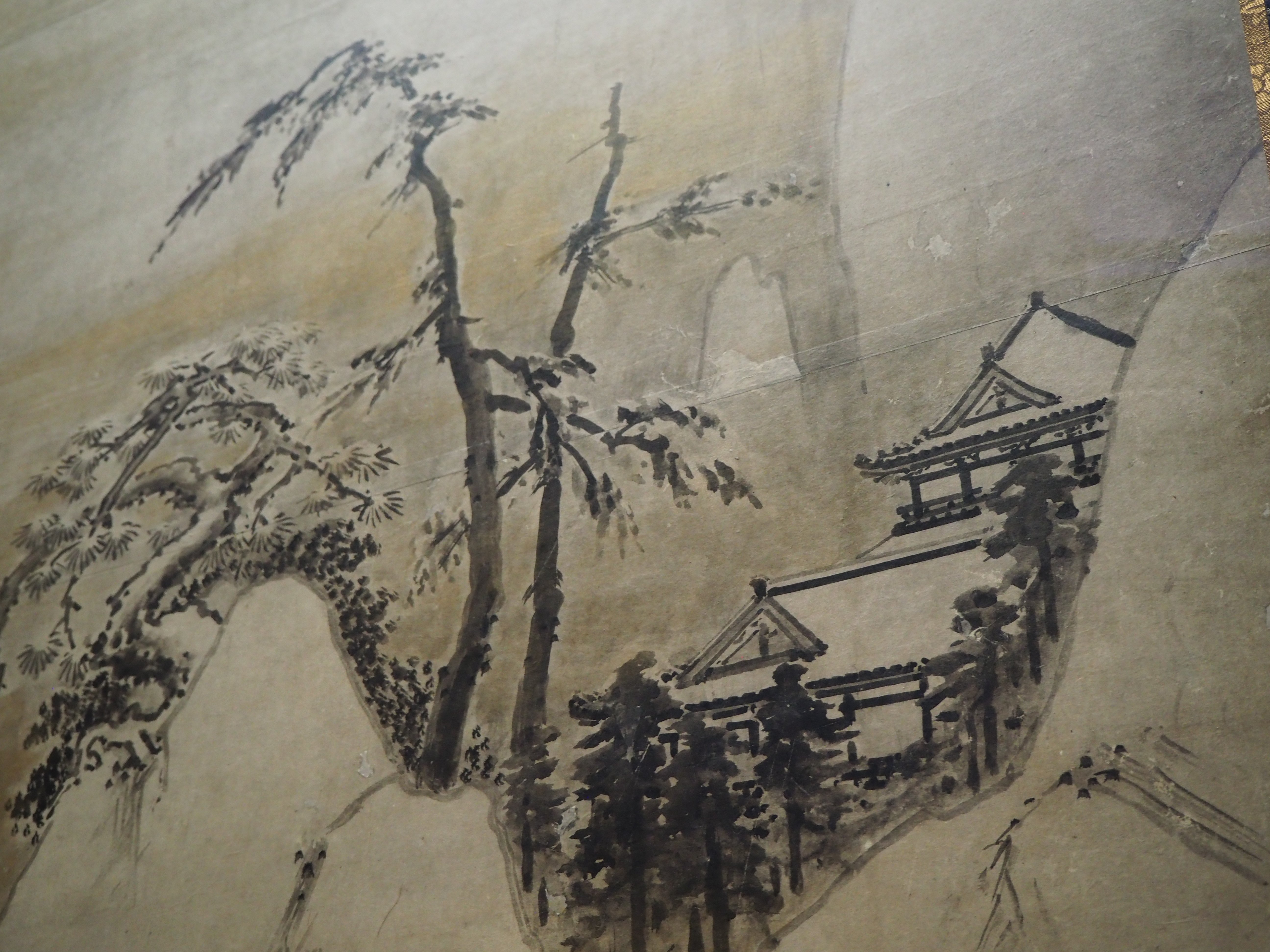 真筆】◇雪舟等楊 山水図◇ 掛軸 肉筆紙本 検 千利休 狩野探幽 狩野永徳