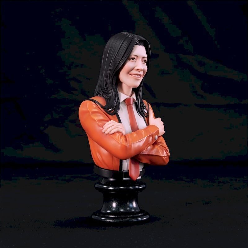 フジアキコ隊員 胸像 ソフビ製 完成品 （ブロンズ単色版） 海洋堂 未