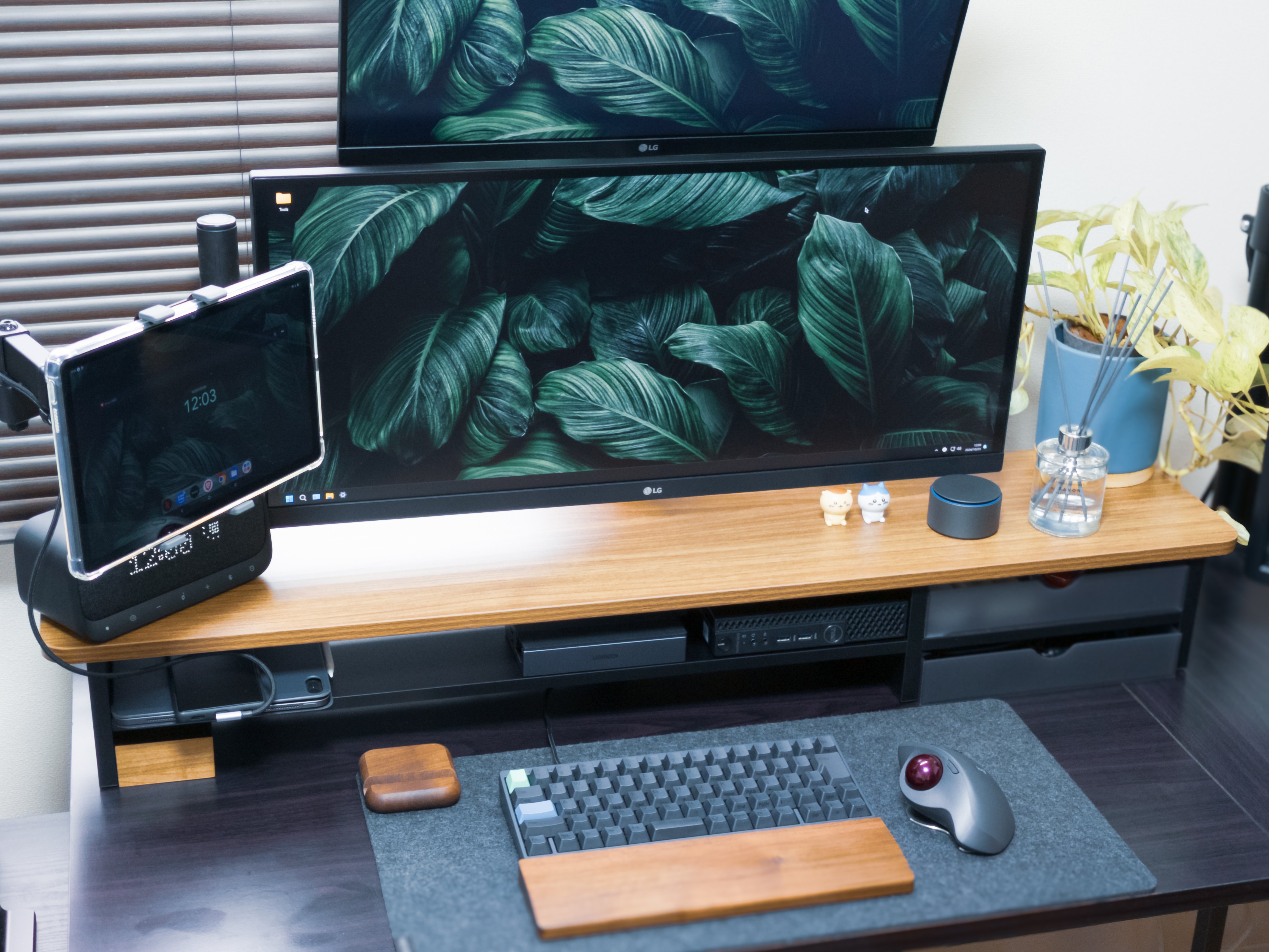 Fenge モニター台 卓上 デスクシェルフ モニタースタンド パソコン台 2