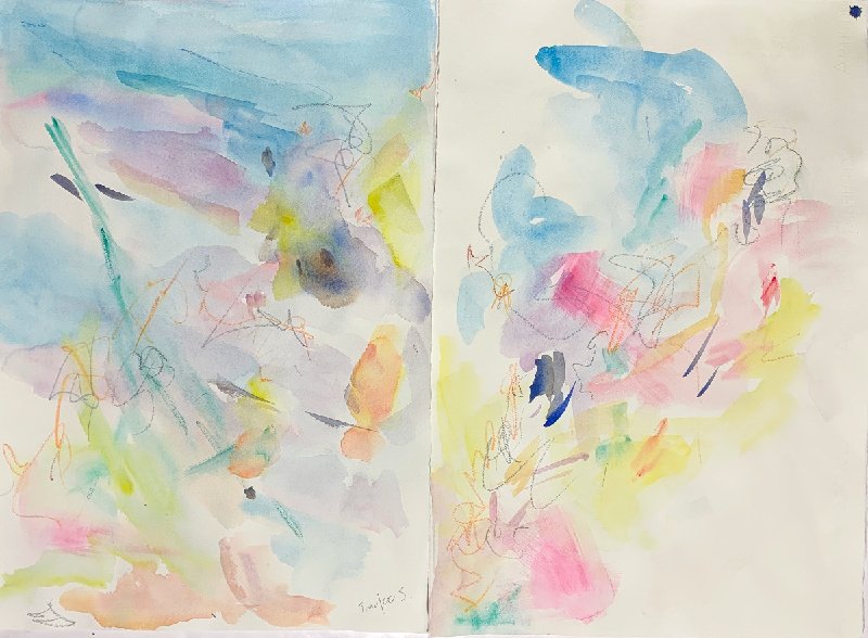 大きい抽象画（水彩）｜ともこ