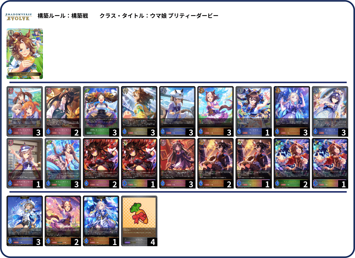 シャドウバースエボルヴ】CSデッキ紹介：ウマ娘プリティーダービー特別