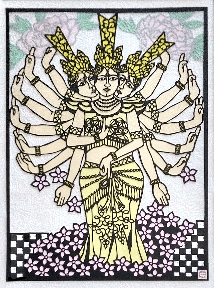 千手観世音菩薩✨（切り絵）