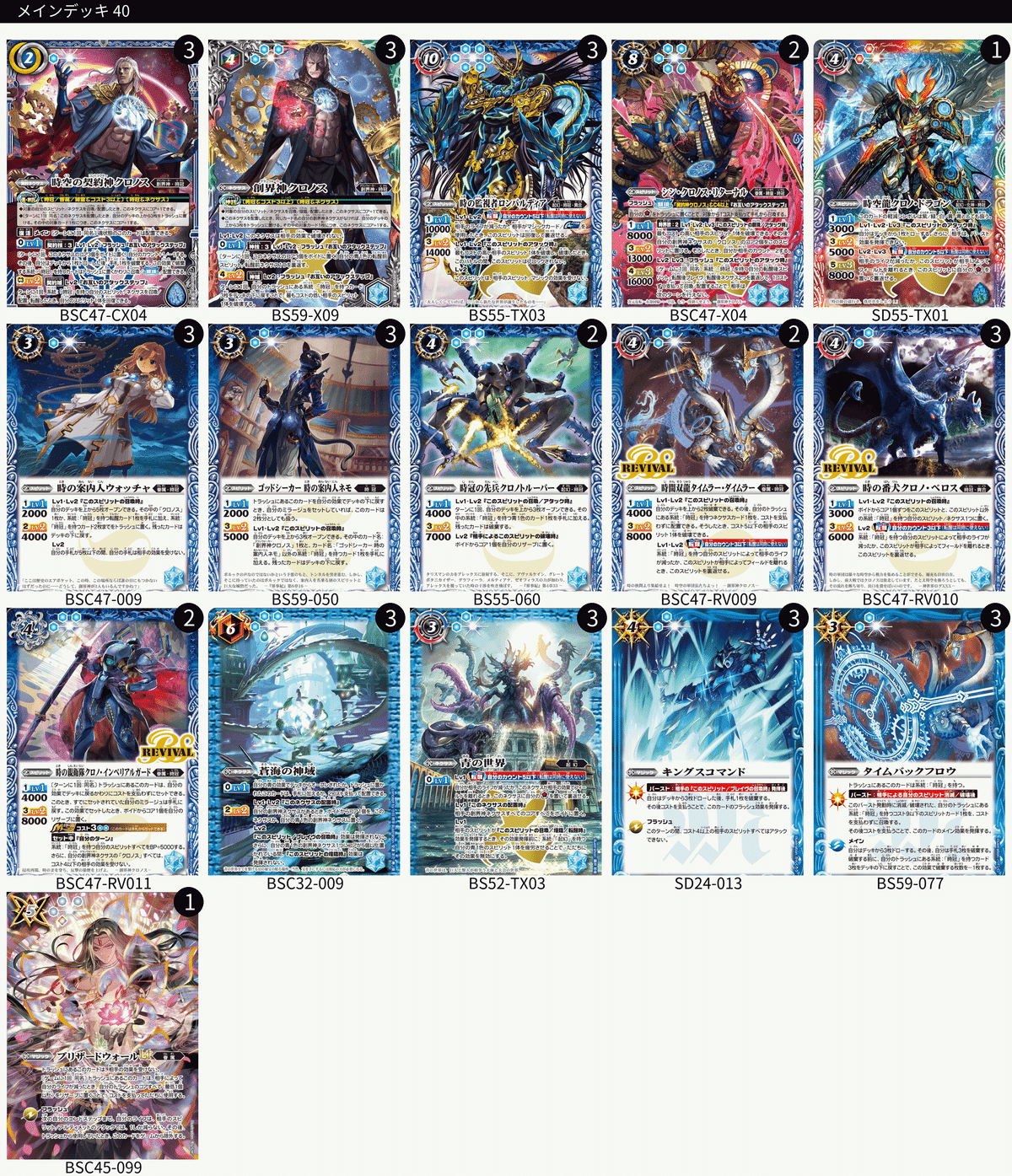 契約神クロノス 時冠 デッキパーツセット 43枚 フルレート