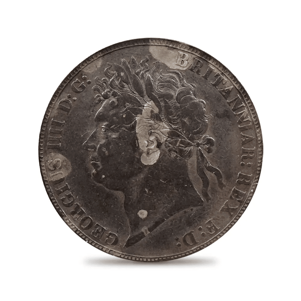 アメリカ銀貨4枚と聖ジョージと竜退治クラウン銀貨を含む銀貨9枚 1821