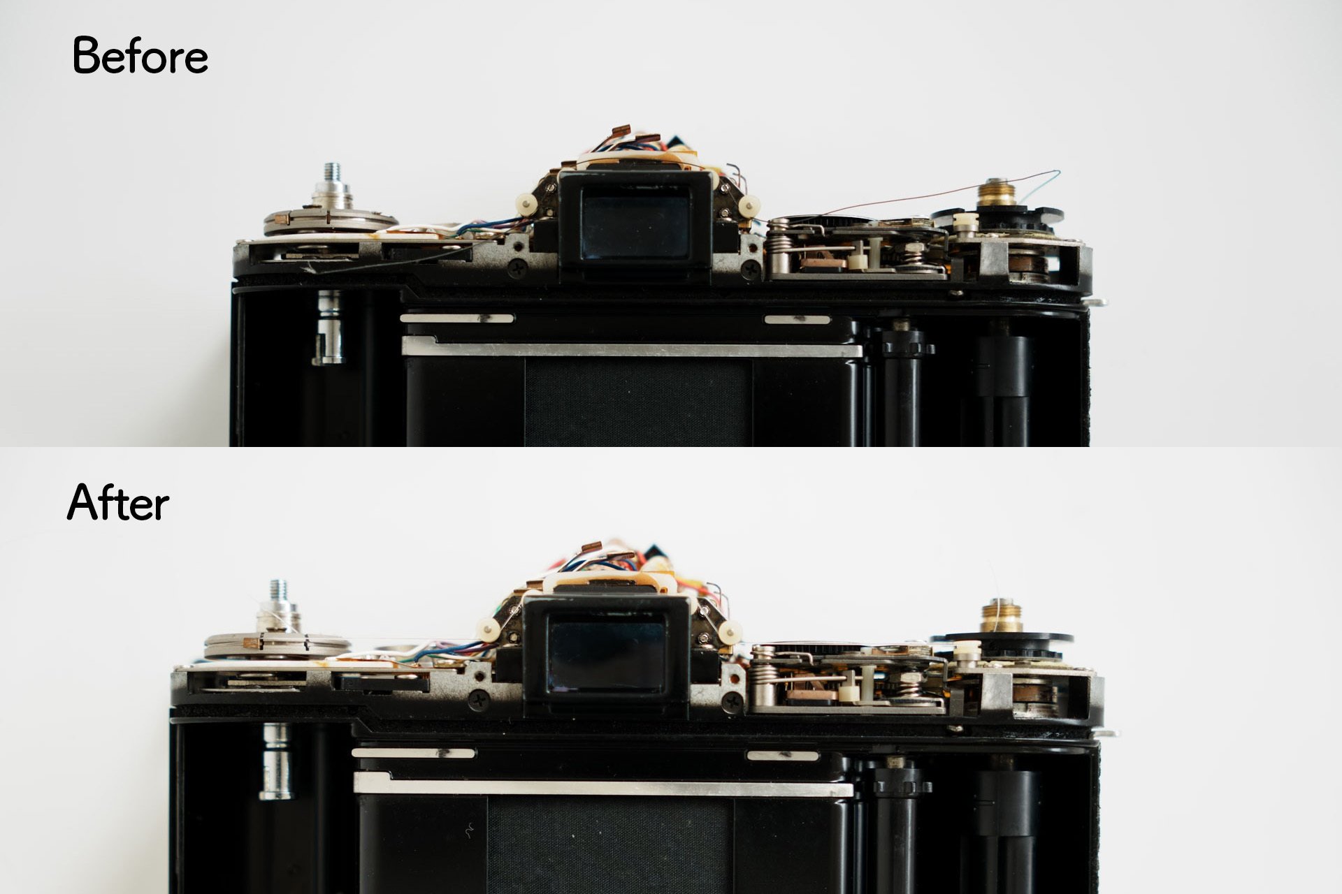 Canon AE-1 露出計連動ワイヤーの交換｜レトロカメララボ京都