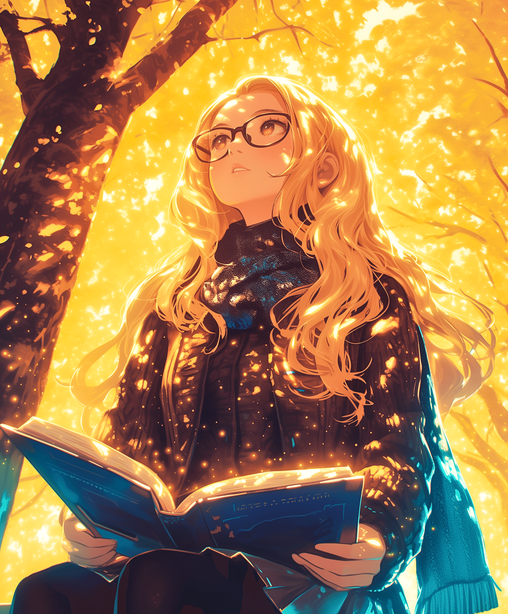 午後の陽射し、言葉の魔法【画像生成AI＋4コマ漫画】｜Alpaka