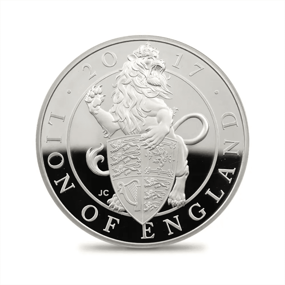 2017 クイーンズビースト ライオン NGC PF70UC 2ポンド 銀貨 2017