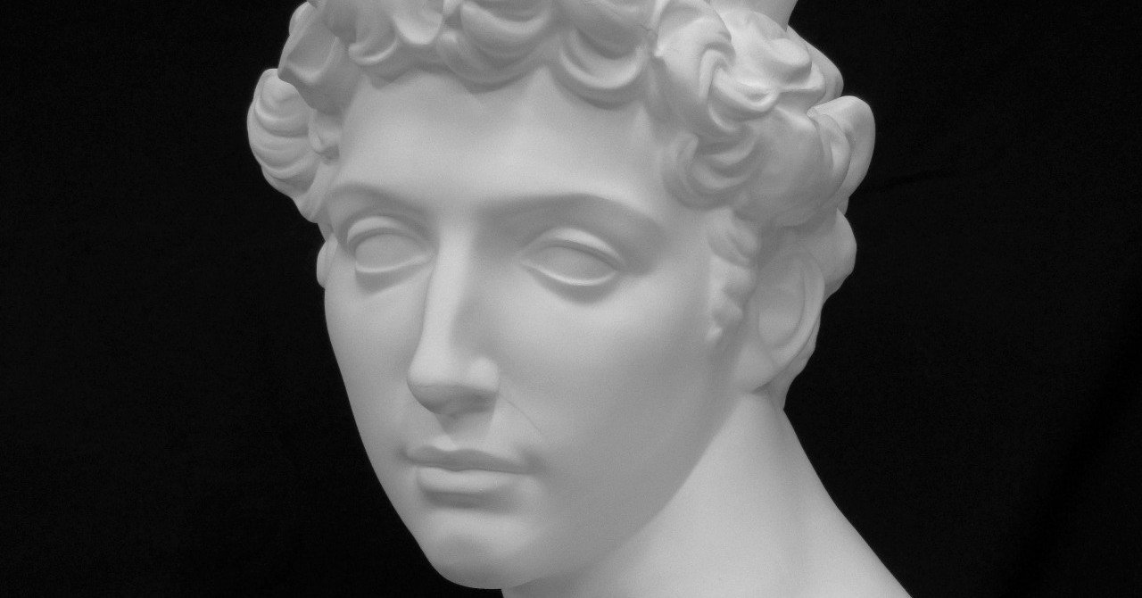 ジュリアーノ・デ・メディチ胸像（ミケランジェロ作）石膏像 美術品