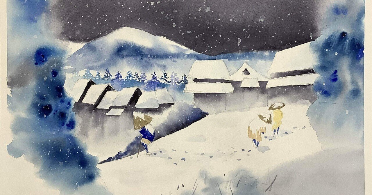 浮世絵模写】Snowy Stroll：夜之雪｜m_kino