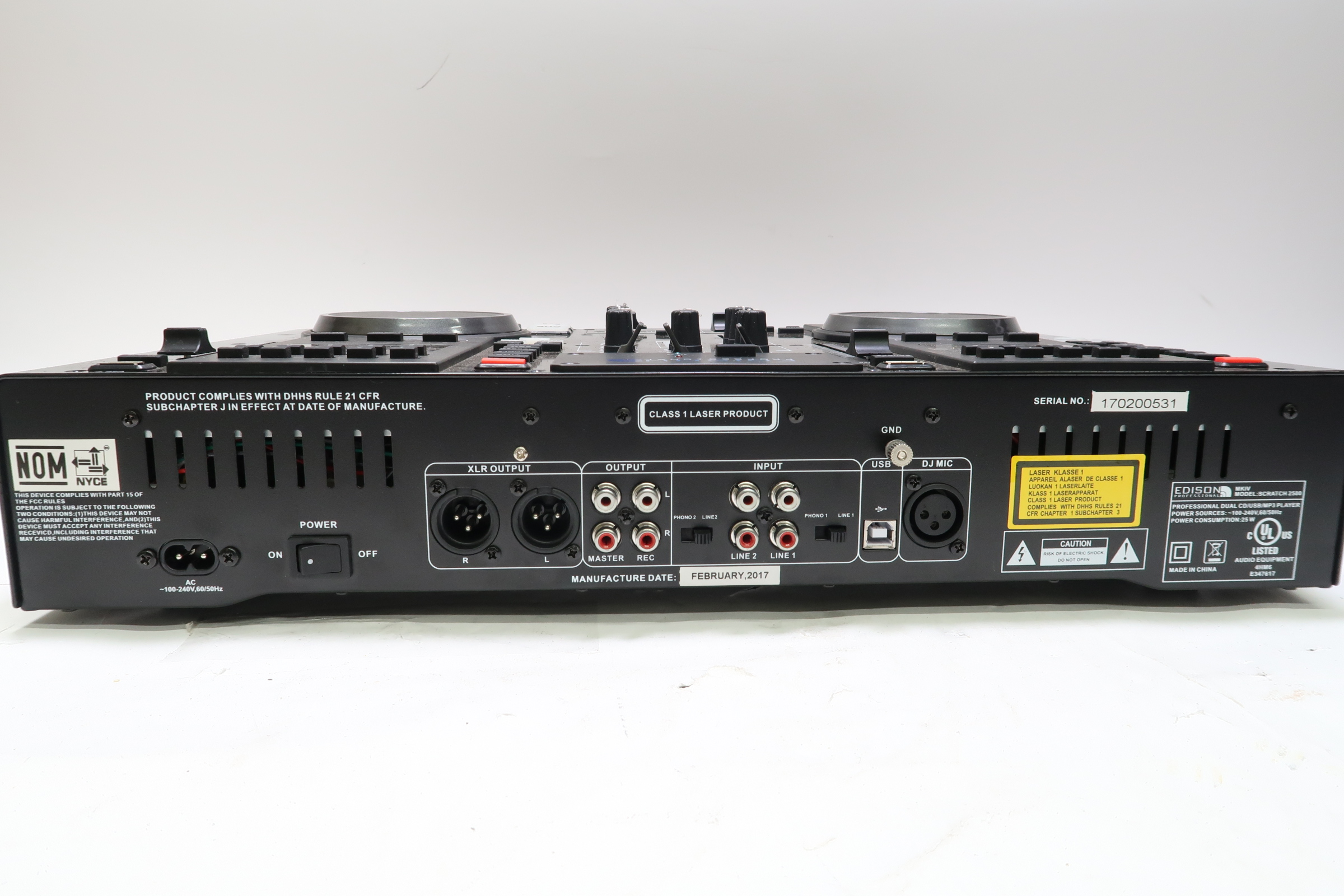 Edison Professional Scratch 2500MKIV CD/USB/MP3 DJ Mixer/Travel