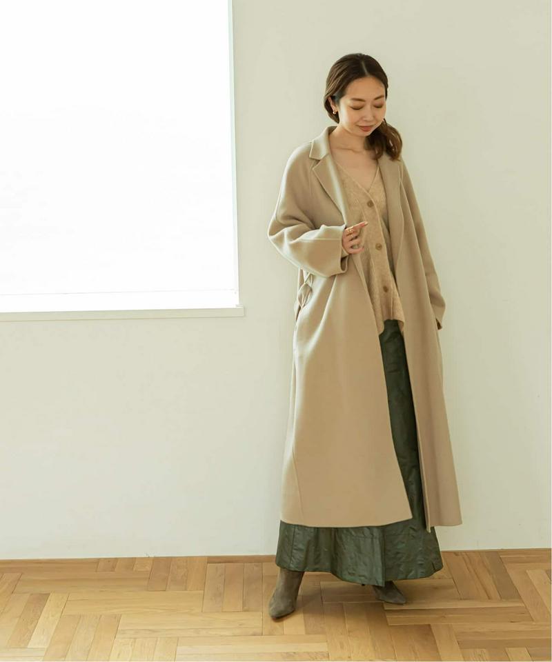 NOBLE 定価7万円 配色Iラインロングチェスターコート メルトンロング