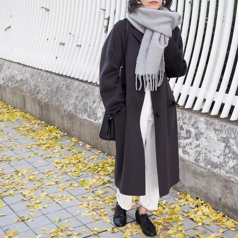 ユニクロ ＋J カシミヤブレンドチェスターコート S ダークグレー