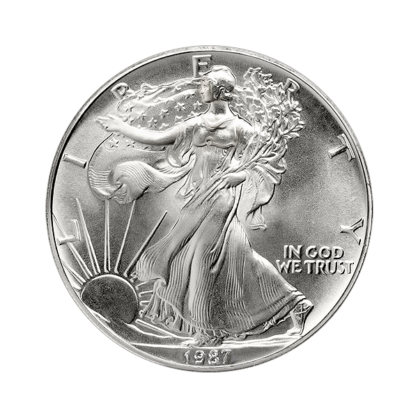 1987 1 oz American Silver Eagle Coin BU from PIMBEX.