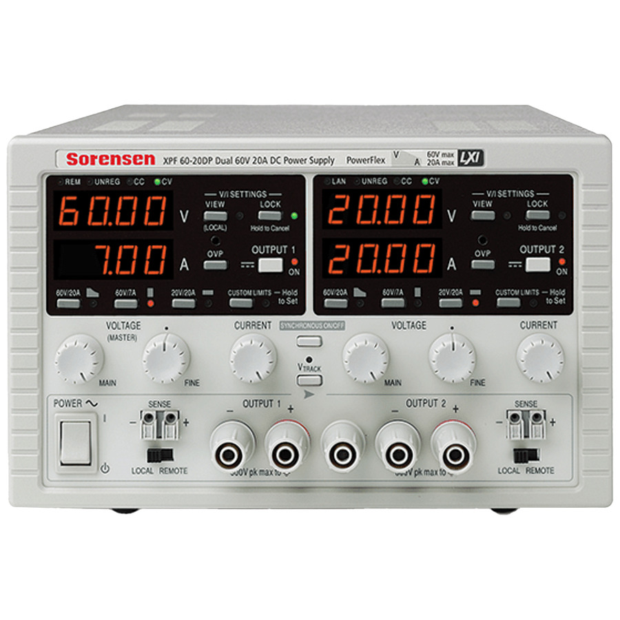 TestEquity: Sorensen XPF60-10DP Power Supply, Dual Output, 2x 60V