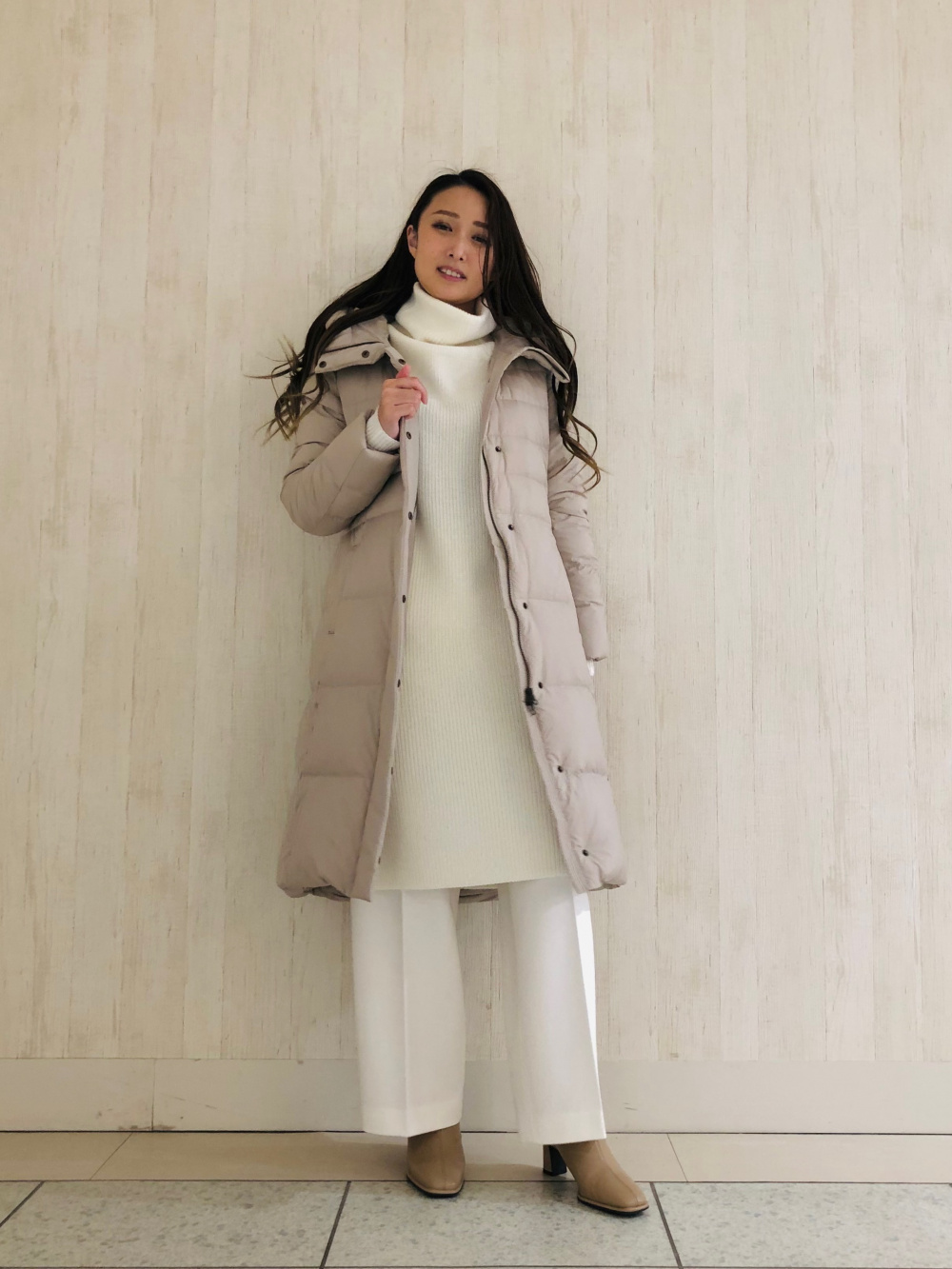 シャギーチェスターコート、エクストラファインメリノシルクリブ