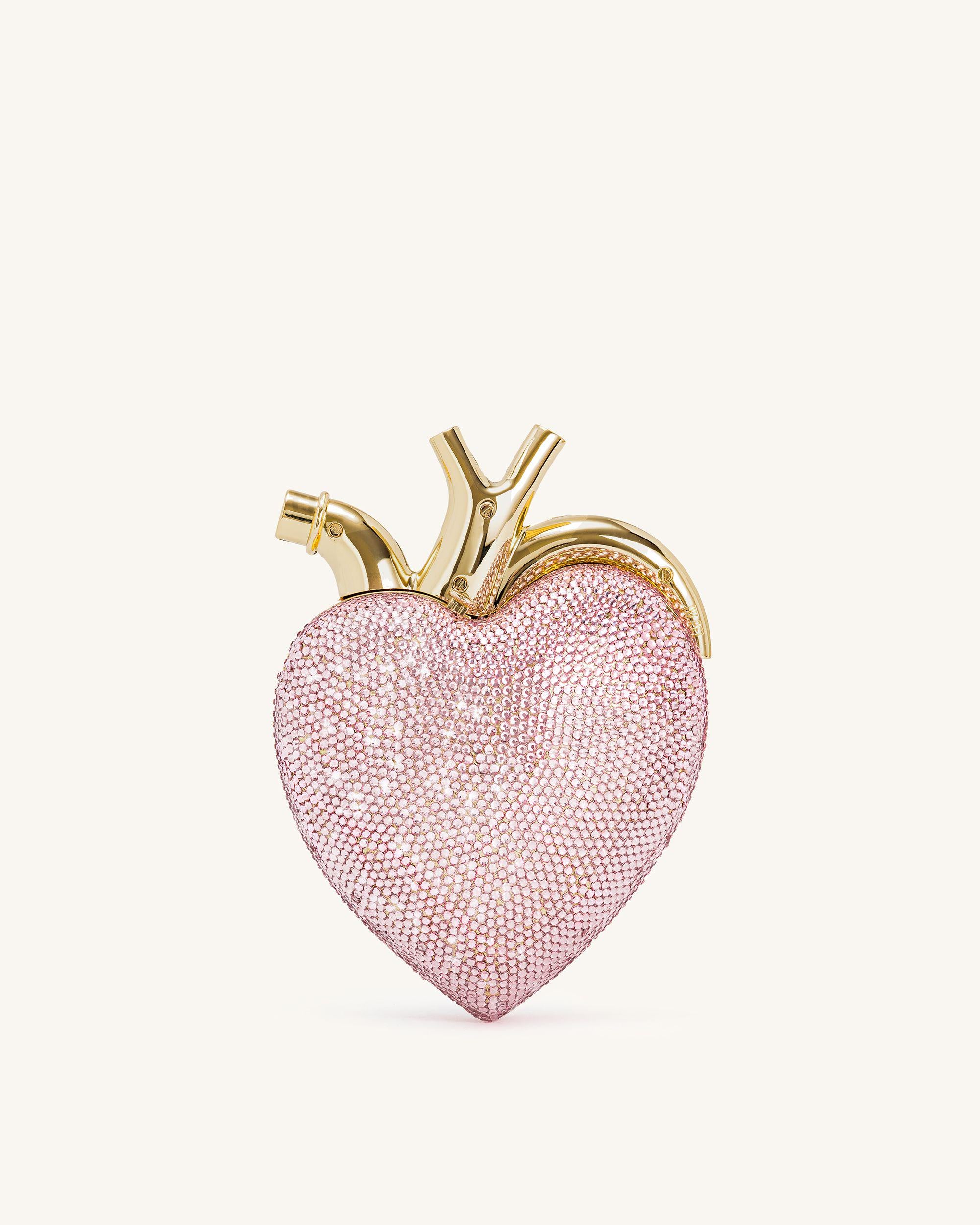 Maren Artificial Crystal Heart Shaped Bag - Pink | JW PEI