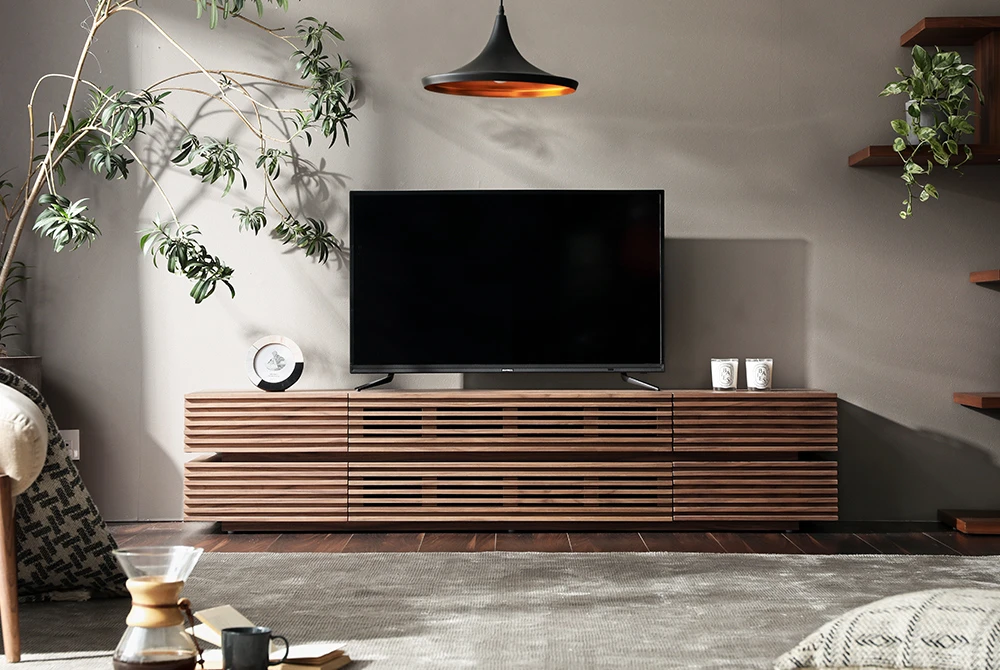 美品 アルモニア テレビボード lussy ブラウン 200cm LUSSY ダーク