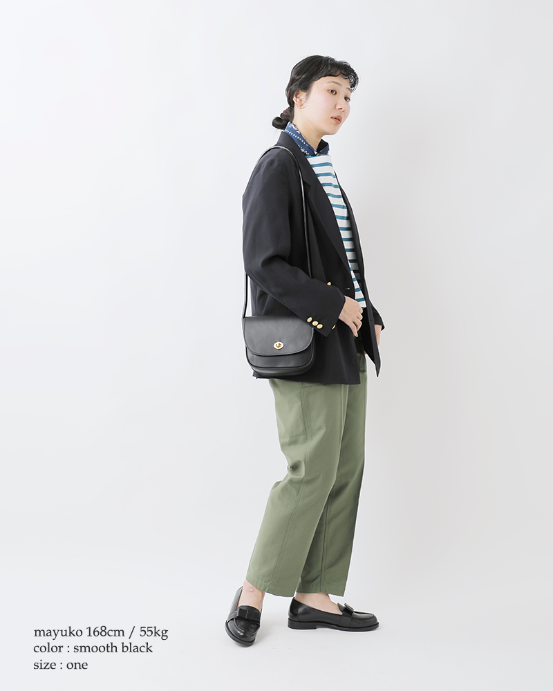 Mimi ミミ グレイン ベジタブル タンニンレザー ショルダーバッグ