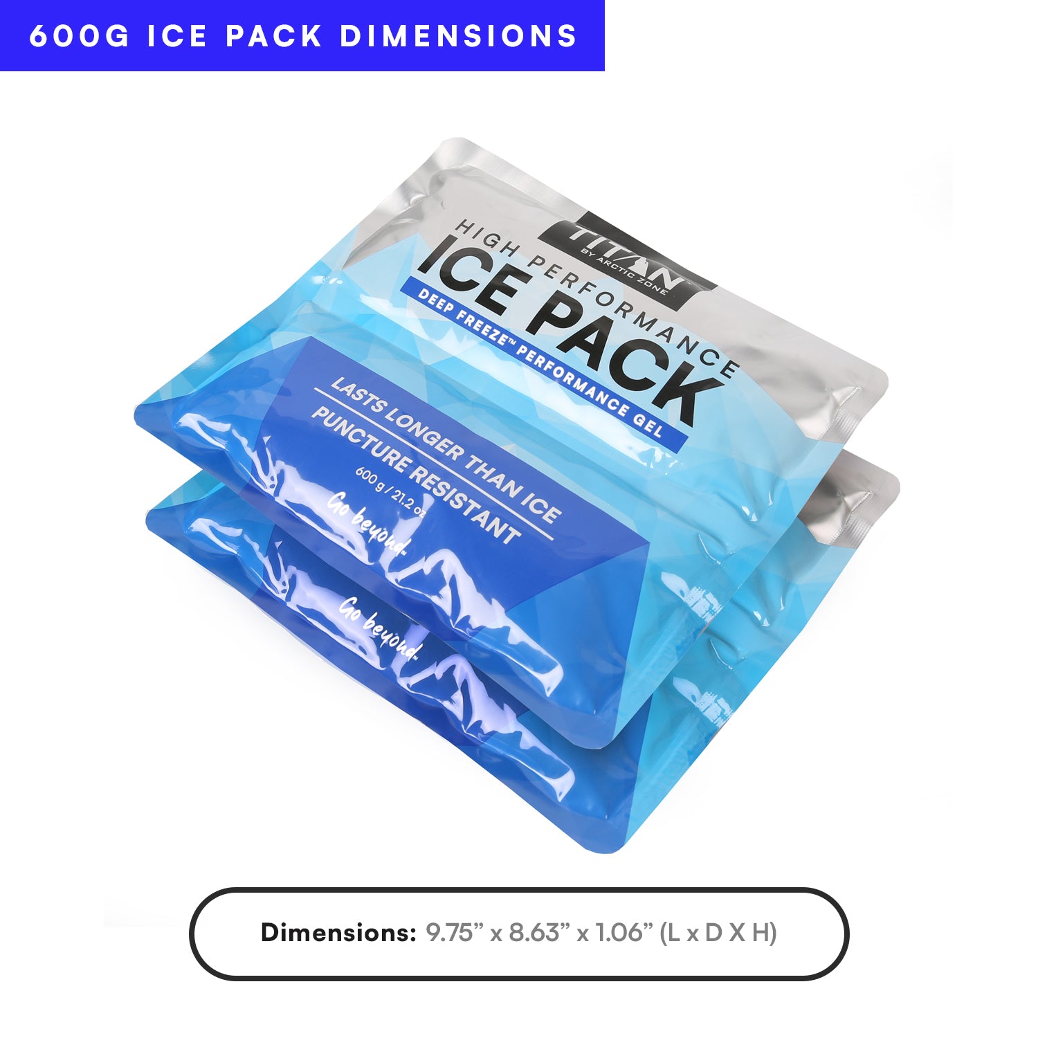 Set of 2 High Performance Cooler Ice Packs (600g)