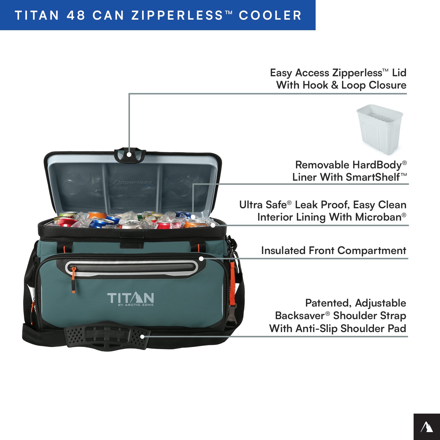 Titan by Arctic Zone™ | 48 Can Zipperless Soft Cooler
