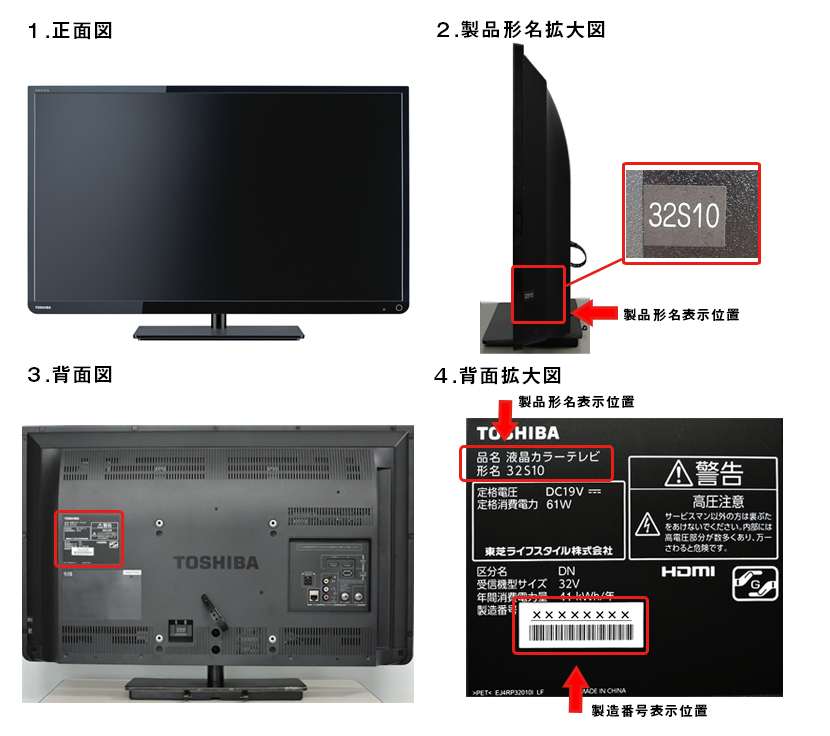 32型液晶テレビ TOSHIBA REGZA 32S10
