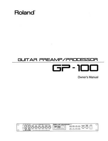 Roland GP-100 user manual : Free Download, Borrow, and Streaming