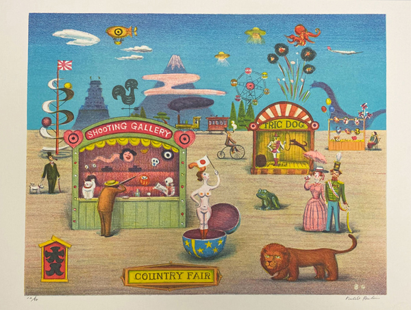 馬場檮男（ばば かしお）「東京浅草之図」リトグラフ 1990年作品 大判